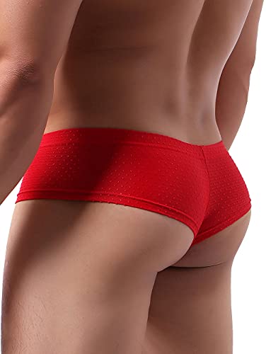 iKingsky Men's Cheeky Boxer Sexy Brazilian Back Mens Underwear Low Rise Mini Cheek Thong Underpanties for Men4