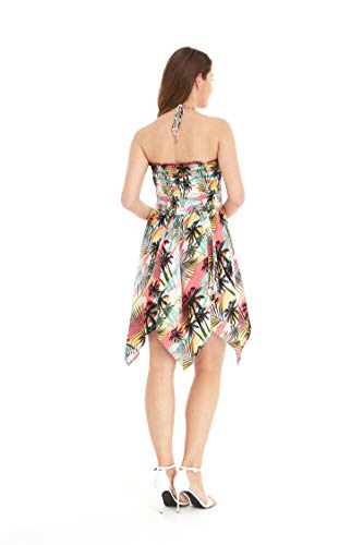 Matchable Couple Hawaiian Luau Shirt or Fairy Dress in Sunset Neon3