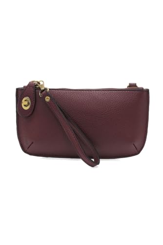 Image of Joy Susan Womens Vegan Leather Mini Crossbody Wristlet Clutch - Deep Crimson