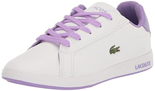 Lacoste Mixte Enfant Graduate Sneaker Basket, Blanc Violet, 4 Infant