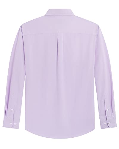 Image of J.VER Men's Oxford Shirt Solid Casual Button Down Collar Shirts Long Sleeve Dress Shirts with Pocket