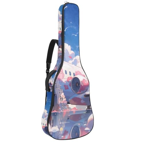 Sac pour guitare étanche grand étui acoustique rose protège de la pluie et des chocs légers