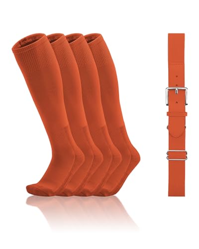 Image of QBK Toddler Baseball Socks And Belt Set, 2 Pairs of Socks & 1 Belt