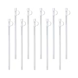 Mugs N Coffee 13” Flexible Corrugated Straws with Caps (10-Pack) – BPA-Free Reusable Drinking Straws for 64 oz Travel Mugs – Made in USA
