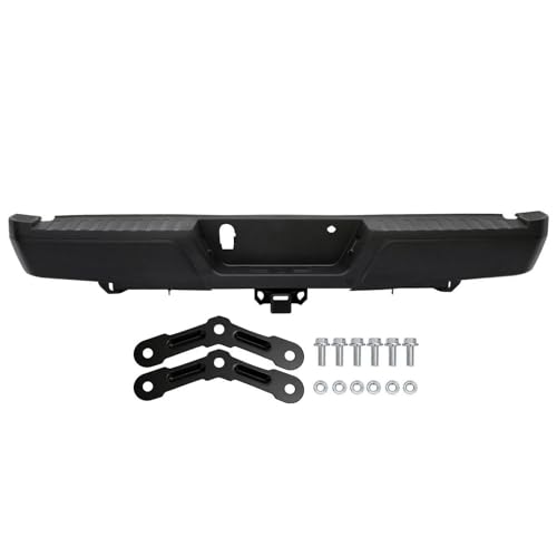 2015-2020 F150 Rear Bumper Assembly Rear Step Bumper Fit for Ford F-150 2015 2016 2017 2018 2019 2020 w/Tow Hitch & w/o Parking Aid Sensor Holes FO1103186