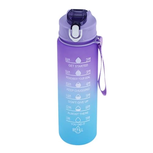 Bouteille d'eau de sport avec marqueur de temps et tasse anti-fuite - 2