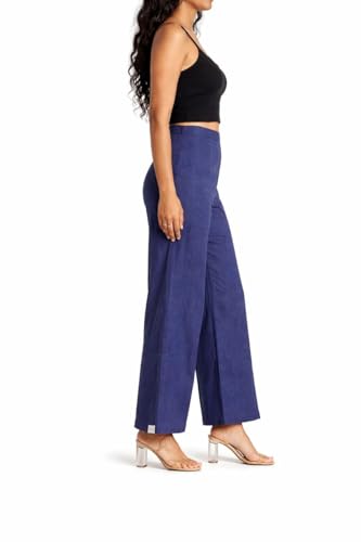 Image of Women Airy Linen Wide Leg Pants | High Waist Casual Summer Trousers | Lightweight Breathable Palazzo Pants BPWLCB01 PRT