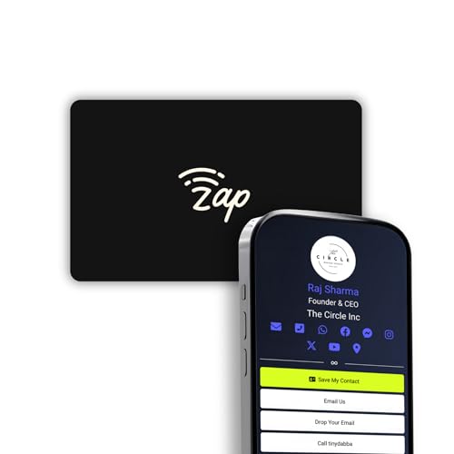 tinydabba custom with own design Zap Black Metal NFC Smart Digital Business Card by tinydabba