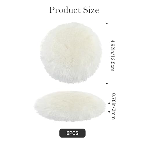 6 Pcs Polierpads 125mm Polieraufsatz Winkelschleifer Polierscheibe 125mm mit Klett Polierpads Kompatibel mit Bosch Winkelschleifer Polieraufsatz für Auto, Holz, Scheinwerfer & Bodenpflege