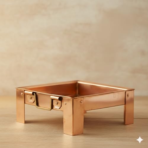 Image of Copper Hawan Kund for Home Pooja | ASHT Kamal Design Havan Kund | Premium Copper Homa Kundam for Havan & Homam Rituals. (10 INCHES)
