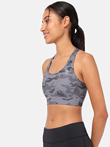 Image of Medium Support Sports Bra for Women | Crossback Design | Removable Padding Grey