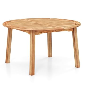 wooden patio table with umbrella hole
