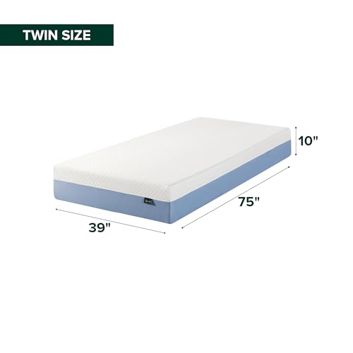 Image of Zinus 10 Inch Twin Cooling Essential Memory Foam Mattress [NewVersion], Fiberglass Free, Medium Feel, Breathable Cooling Layers, Certified Safe Materials
