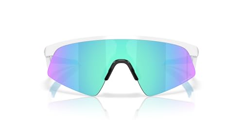 Oakley OJ9015 Resistor Sweep Rectangular Sunglasses, Polished White/Prizm Sapphire, 28 mm