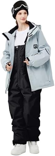 （00:30時点） [HOTIAN] スキーウェア メンズ レディース スノーボードウェア 上下セット スノボウェア 耐水圧10000mm「5サイズ S～2XL・11カラー」撥水加工 スノーウェア ボードウェア 防寒 雪遊び ジャケット パンツ 2点セット tz384k1622（L・07/グレー+黒）