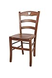 t m c s Tommychairs - Silla Cuore para Cocina y Comedor, Estructura en Madera de Haya Color Nuez Claro y Asiento en Madera