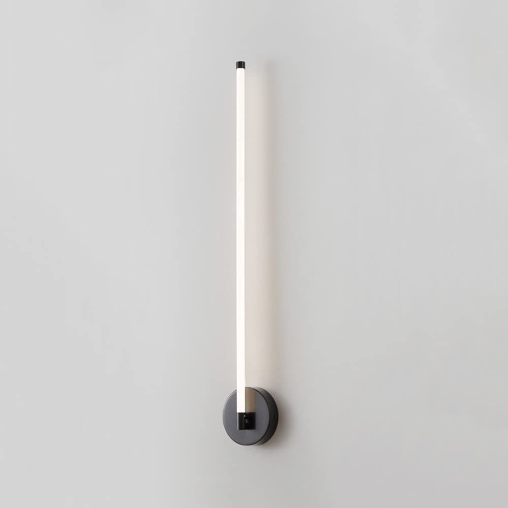ZTCHSENZT Wall Sconces, Modern LED Linear Wall Sconce Copper Wall Mount Light Indoor Vanity Wall Lamp, Minimalist Wall Lighting Fixtures 3 Color Mode Wall Wash Lights for Living R,Svart-60cm