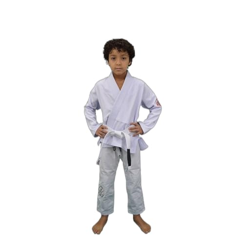 Keiko, Kimono Juvenil Trançadinho, Unissex, Branco, M2