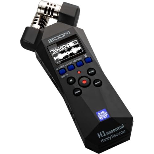 Image of Zoom H1essential 2-Track 32-Bit Float Portable Audio Recorder Bundled with APH-1e Accessory Pack + 32GB Micro-SD Card + AAA Batteries + Cleaning Cloth (5 Items)