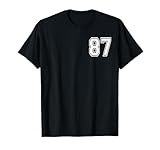 numero 87 stile sportivo in bianco maglietta