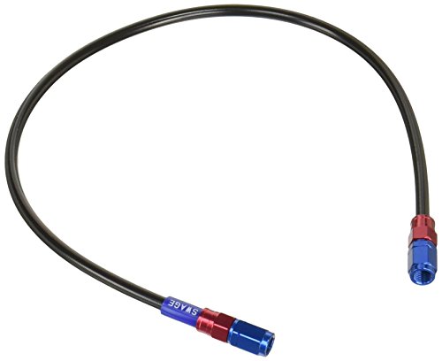 SWAGE LINE(スウェッジライン) イージーオーダーブレーキホース 汎用ホース ストレートフィッティング アルミ(レッド/ブルー) ブラックスモークホース 600mm SAKB-1010M-0600