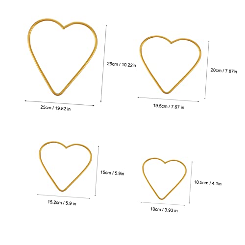Evita deformaciones en atrapasueños usando anillos de hierro dorados con forma fija de corazón 4