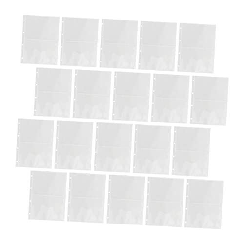 OSOLADY 20Pcs Photo Pockets Loose Leaf Picture Sleeves for Photo Album Replacement Pages for Id Cards Collectibles Design for Organizing Photos