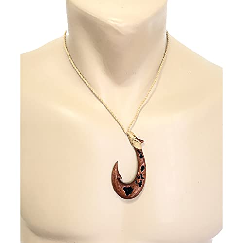 Koa Wood Hawaiian Islands Fish Hook Hawaii Necklace2