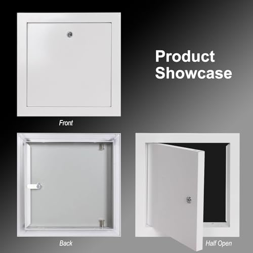 Panel de acceso con cerradura 15x35cm en metal blanco para techos 4