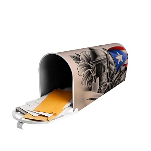 Canesert Puerto Rican Pride Flag Mailbox Covers Magnetic, Letter Numbers Post Box Cover Wrapped Standard Size For Home Garden Yard Outdoor Decor - (25.5X21 In) #TOP7