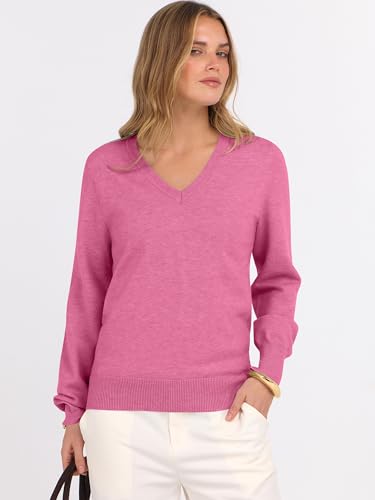 Image of ANRABESS Women's Long Sleeve V Neck Basic Sweaters | Classic Pullover Tops,Soft Loose,Business Casual Work,Travel Vacation,All Day Wear,Fall Spring Outfits,Winter Layer Clothing