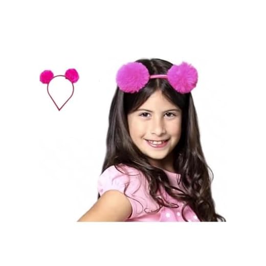 Tiara Infantil Pompom Pelúcia Maria Clara e JP Carinha de Anjo Poliana Forrada Diversas Cores (Rosa)