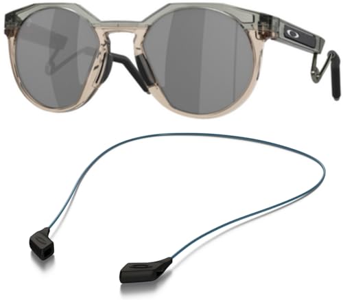 Image of Oakley OO9279 Sunglasses Bundle: OO 9279 HSTN METAL 927905 Grey Ink /Sepia /Prizm Black Policarbonate Standard and Large Blue leash Accessory kit