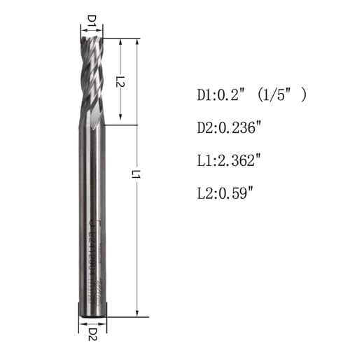 Image of 4 Flute Carbide End Mill Cutter 1pcs 1 /8 inch for Milling Alloy Steels, Metal, Hardened Steel & More