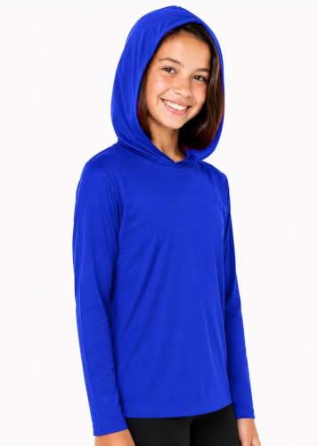 Image of Shirts for Girls Long Sleeve Crew Neck Top, Hoodie or 3 /4 Sleeve Soft Stretch Kids Lightweight Size 2-16