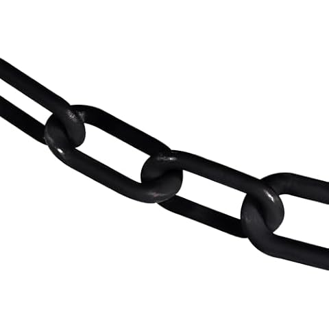 Mr. Chain Plastic Barrier Chain, Black, 3-Inch Link Diameter, 25-Foot Length (80003-25) Cover
