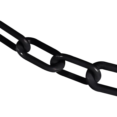 Mr. Chain Plastic Barrier Chain, Black, 3-Inch Link Diameter, 25-Foot Length (80003-25)