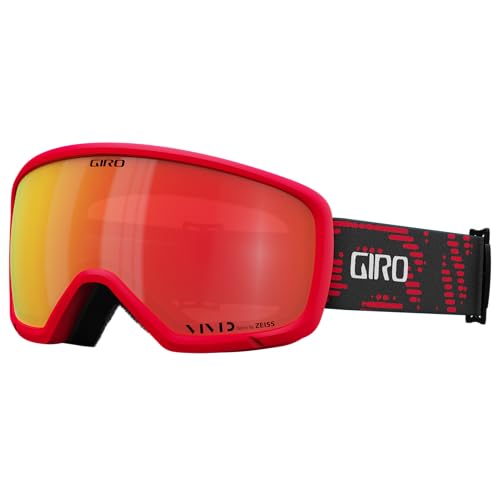 Image of Giro Adult and Youth Ringo Ski and Snowboard Goggles - Red Reverb Strap with Vivid Ember Lens