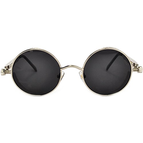 Image of OWL Steampunk Vintage Retro Round Circle Gothic Hippie Colored Plastic Frame Sunglasses Colored Lens