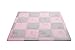 LuBabymats Mini - Alfombra puzzle de viaje para bebés, suelo extra acolchado de Foam (EVA). Medida: 110x110 cm. Color rosa y gris