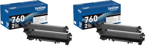 Image of Brother Genuine High-Yield Black Toner Cartridge TN760, 2 Count (Pack of 2)