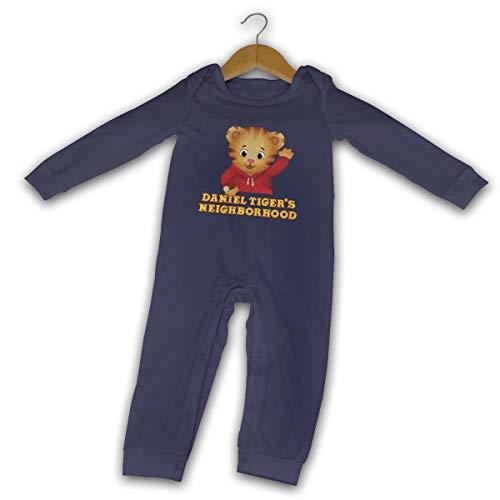 Daniel-Tiger's Neighborhood Long Sleeved Girls Boys Baby Romper Cotton Newborn Infant Body Suit Baby Pajama Navy