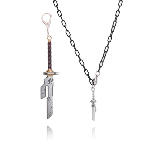 JJK Inspired Weapon Set – Double Charm Necklace & Keychain with Zen Blade Design – Anime Gift for Fans, Cosplayers & Collectors