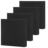 Tutamaz Selbstklebende Schaumstoffplatten 4er Set, Schwarz Moosgummi Pads 100 x 100 x 20 mm, rutschfeste Schaumstoffmatten für Möbel, Türen, Fenster, DIY-Projekte, Polsterung, Stoßschutz