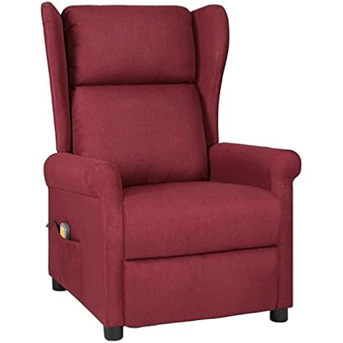 Kstyhome Sillón de Masaje reclinable, Sillones Relax, Color Vino Tinto Cover