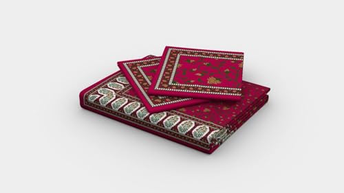 Image of LA VERNE Combo Pack of 2 Double Bedsheet with 4 Pillow Covers | Cotton Double Flat 104 TC Paisley Bedsheet 240 X 220 CM