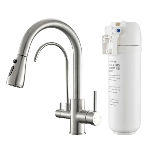 GIMILI 3 in 1 Kitchen Faucet with Under Sink Water...