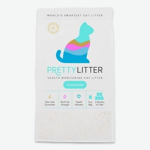 Pretty~Litter Health Monitoring Cat Pet Litter- 10 Lbs | Unscented | Silica Gel, House-Cats, Litter - (Pack 01)