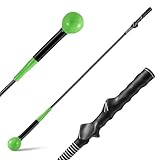 ULTIMATE Golf Swing Trainer, Heavy Warm Up Stick, Tempo Speed Flexibility Distance Balance Strength Training Aid, Right-Handed Ergonomic Golf Grip Trainer, Indoor & Outdoor Practice (Green, 31.5”)