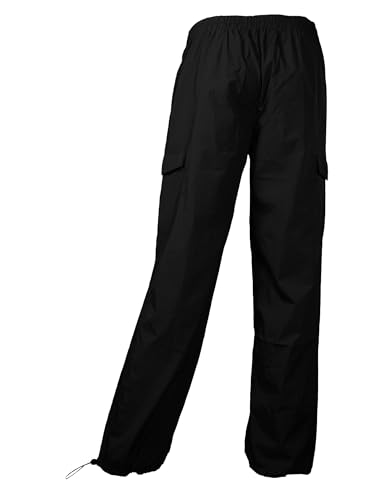 Awesome21 Women's Women's Cargo Nylon Wide Leg Parachute Pants3